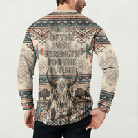 Native American Chief Eagle Button Sweatshirt Southwestern Tribal Geometric Bison Skull Art