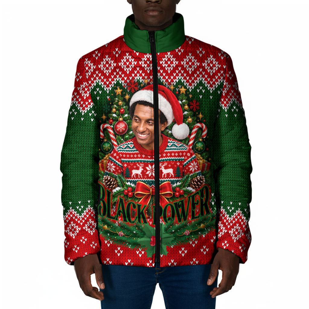 Stokely Carmichael Black Power Christmas Padded Jacket Retro Knit Pattern Civil Rights Voting Quote Art