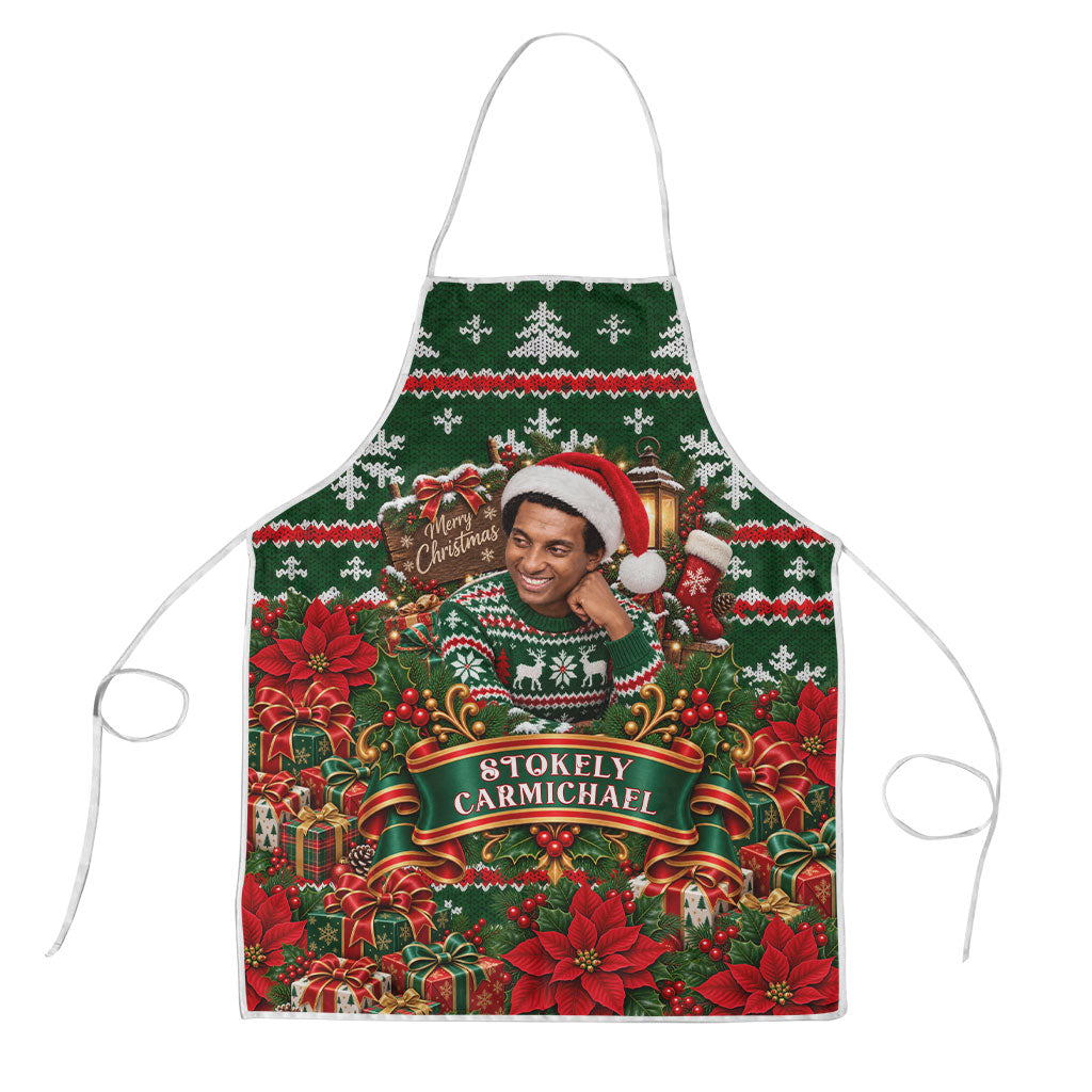 Stokely Carmichael Black Power Christmas Apron Retro Ugly Christmas Pattern Civil Rights Leader Pan African