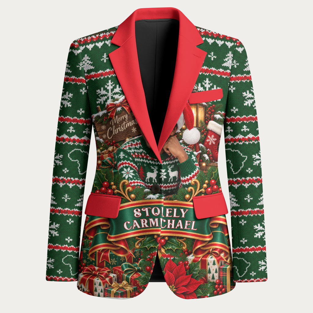 Stokely Carmichael Black Power Christmas Blazer Retro Ugly Christmas Pattern Civil Rights Leader Pan African
