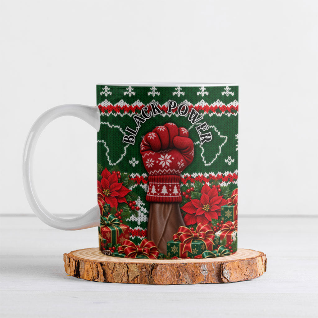 Stokely Carmichael Black Power Christmas Ceramic Mug Retro Ugly Christmas Pattern Civil Rights Leader Pan African