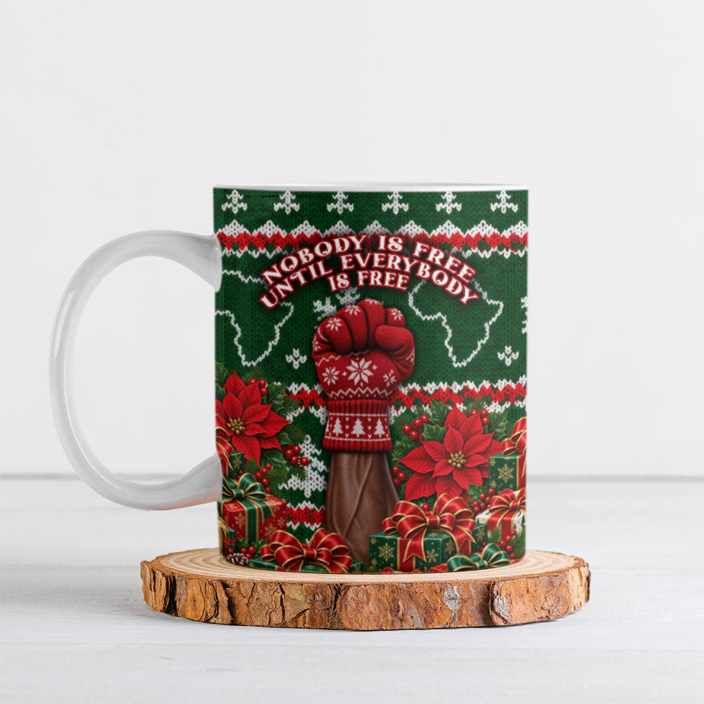 Fannie Lou Hamer Christmas Ceramic Mug Retro Ugly Christmas Pattern Civil Rights Activist Pan African