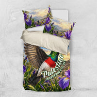 Palestine Independence Day Bedding Set Sunbird Iris Flower Cultural Heritage