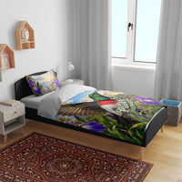 Palestine Independence Day Bedding Set Sunbird Iris Flower Cultural Heritage