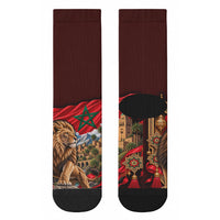 Morocco Independence Day Lion Crew Socks Atlas Mountain Kasbah Heritage