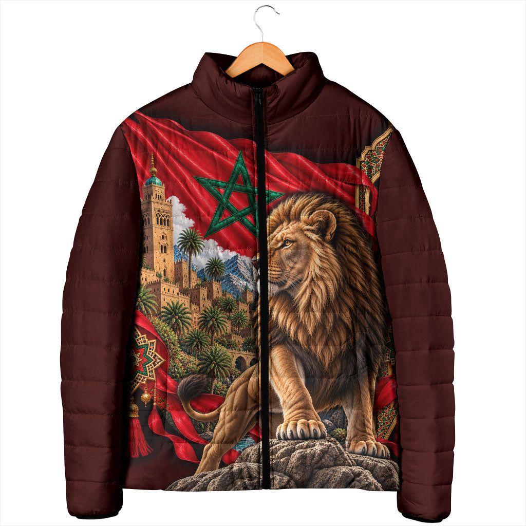 Morocco Independence Day Lion Padded Jacket Atlas Mountain Kasbah Heritage