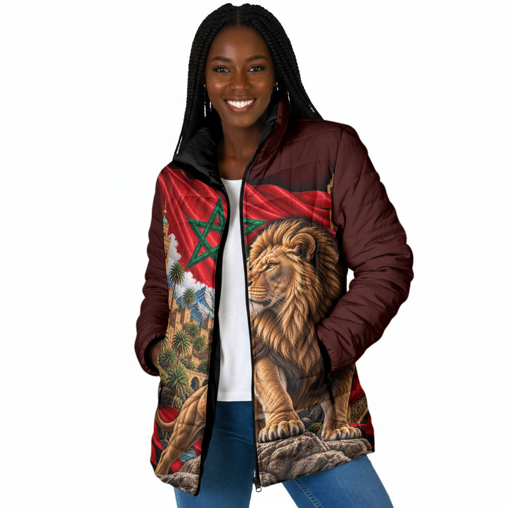 Morocco Independence Day Lion Padded Jacket Atlas Mountain Kasbah Heritage