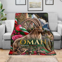Oman National Days Ibex Blanket Pink Rose Geometric Heritage