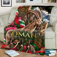 Oman National Days Ibex Blanket Pink Rose Geometric Heritage