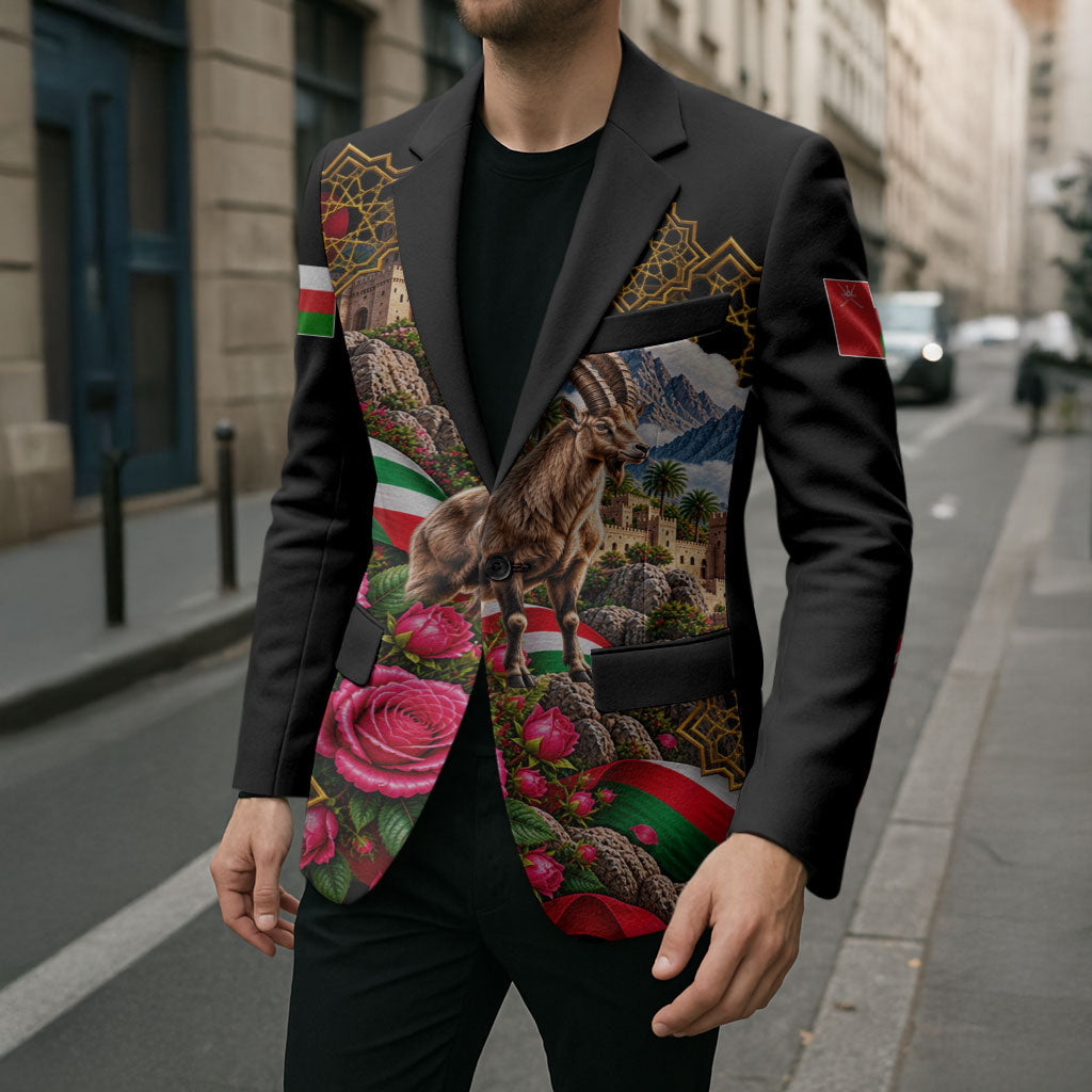 Oman National Days Ibex Blazer Pink Rose Geometric Heritage
