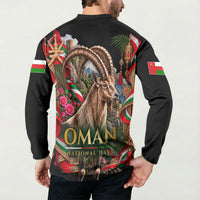 Oman National Days Ibex Button Sweatshirt Pink Rose Geometric Heritage