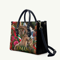 Oman National Days Ibex Leather Bag Pink Rose Geometric Heritage