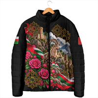 Oman National Days Ibex Padded Jacket Pink Rose Geometric Heritage