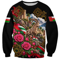 Oman National Days Ibex Sweatshirt Pink Rose Geometric Heritage