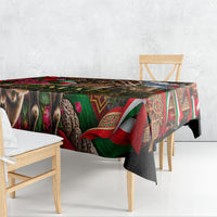 Oman National Days Ibex Tablecloth Pink Rose Geometric Heritage