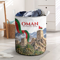 Oman National Days Flag Laundry Basket Nakhal Fort Mountain