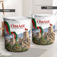 Oman National Days Flag Laundry Basket Nakhal Fort Mountain