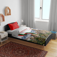 Oman National Days Flag Bedding Set Nakhal Fort Mountain