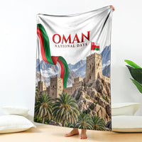 Oman National Days Flag Blanket Nakhal Fort Mountain