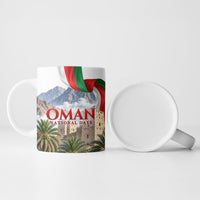 Oman National Days Flag Ceramic Mug Nakhal Fort Mountain