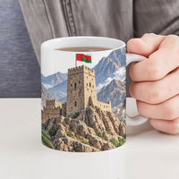 Oman National Days Flag Ceramic Mug Nakhal Fort Mountain