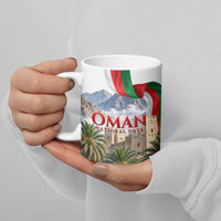 Oman National Days Flag Ceramic Mug Nakhal Fort Mountain