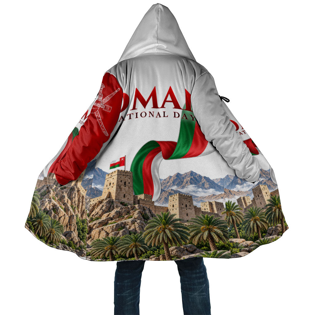 Oman National Days Flag Cloak Nakhal Fort Mountain