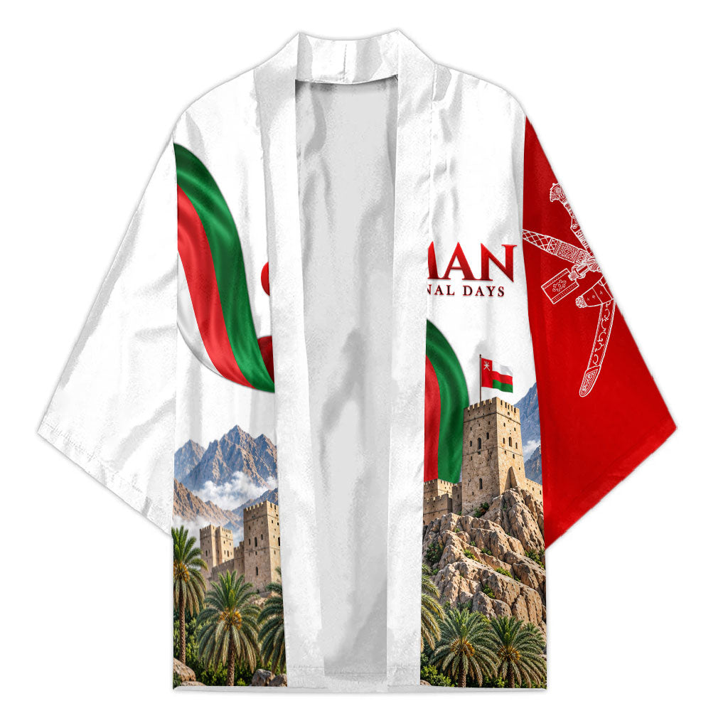 Oman National Days Flag Kimono Nakhal Fort Mountain