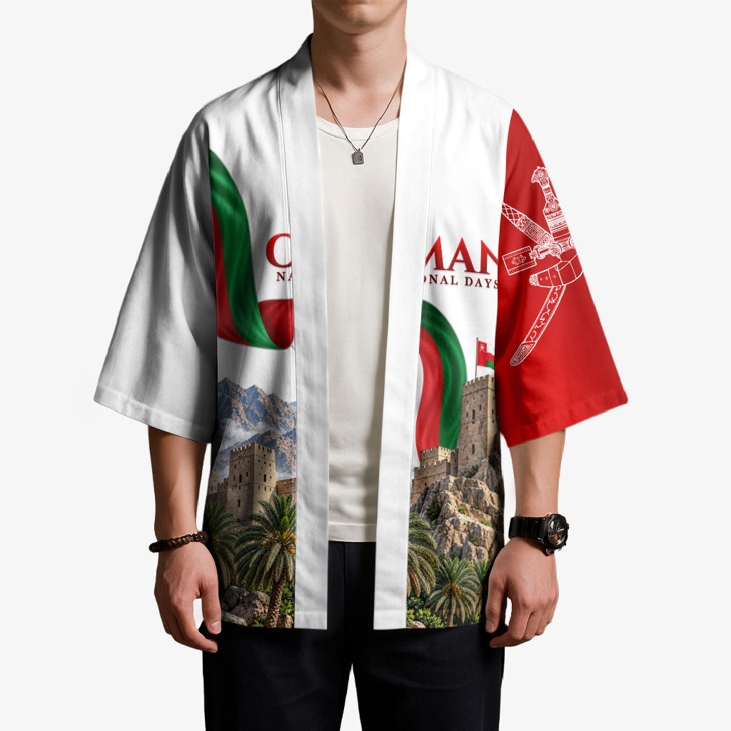 Oman National Days Flag Kimono Nakhal Fort Mountain