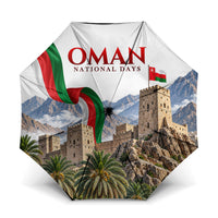 Oman National Days Flag Umbrella Nakhal Fort Mountain