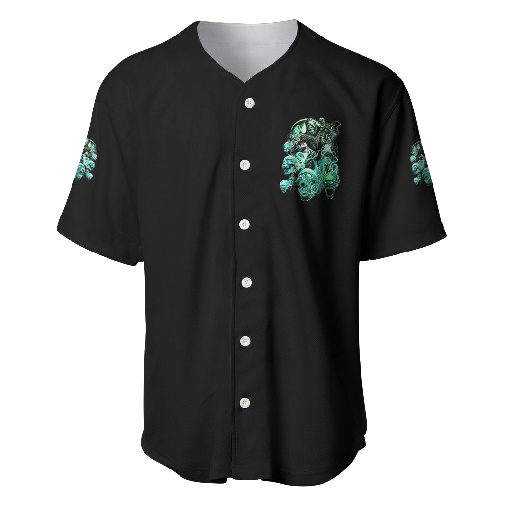 I'm Never Alone Skull Reaper Baseball Jersey - Wonder Print Shop