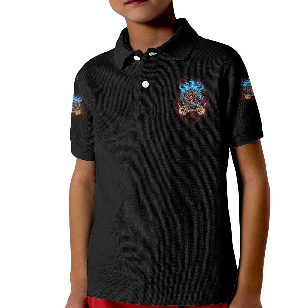 My Give A F Tiki Skull Kid Polo Shirt - Wonder Print Shop