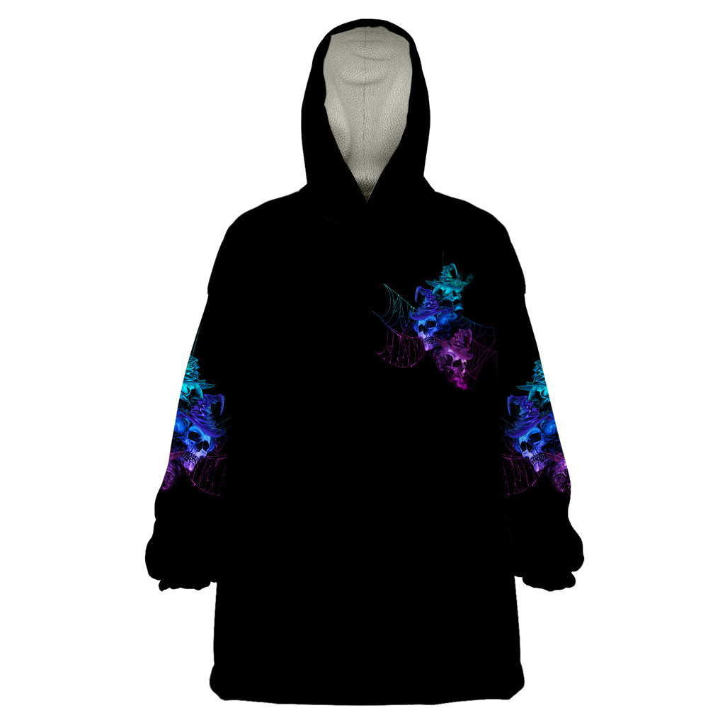 The Good Girl In Me Got Tired Skull Witch Halloween Wearable Blanket Hoodie - Wonder Print Shop