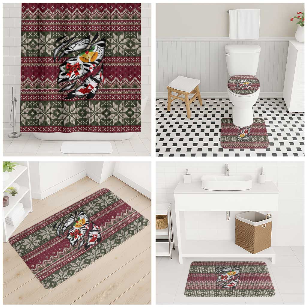 Skeleton Candy Cane Christmas Bathroom Set Xmas Holiday Patterns - Wonder Print Shop