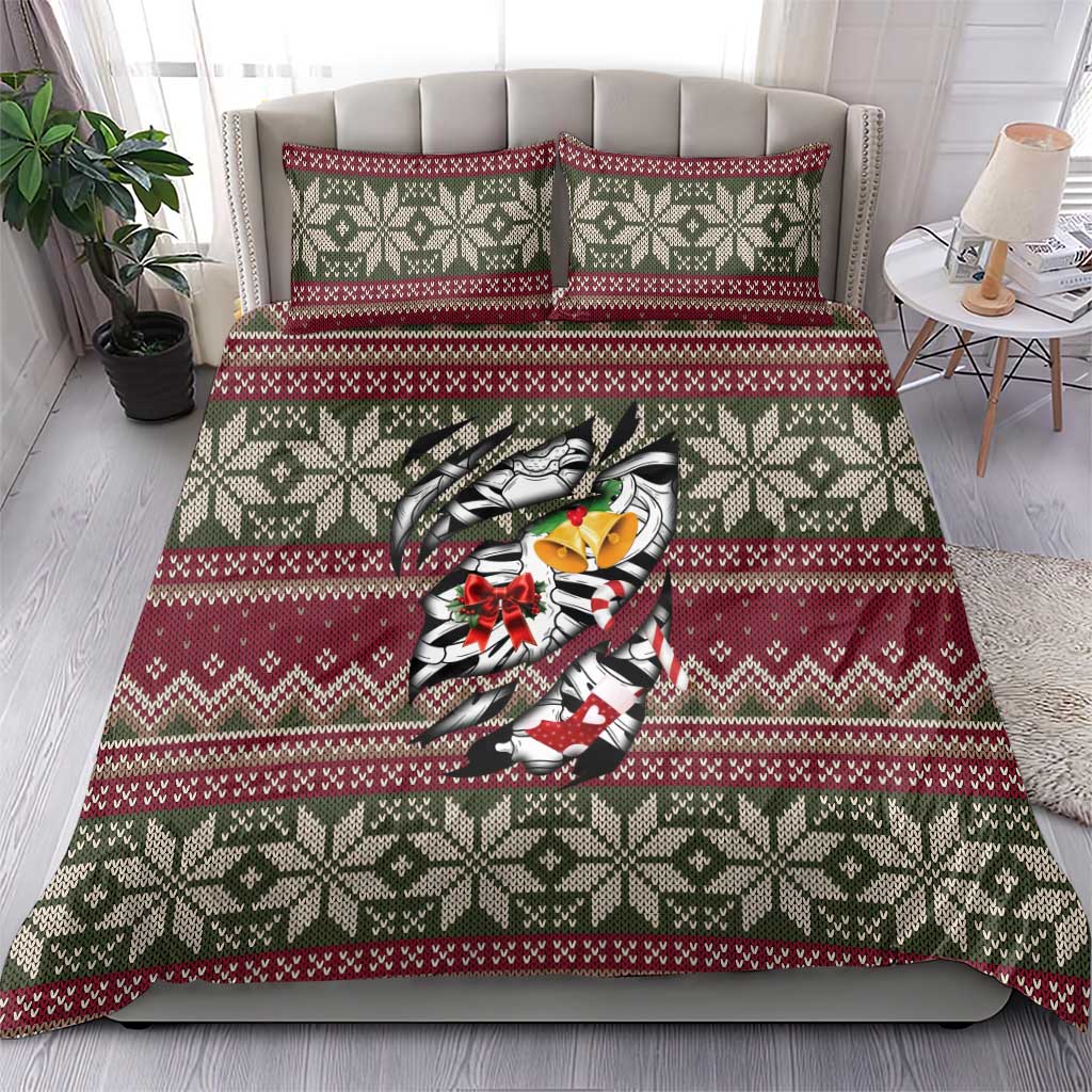Skeleton Candy Cane Christmas Bedding Set Xmas Holiday Patterns - Wonder Print Shop