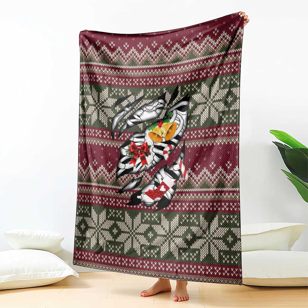 Skeleton Candy Cane Christmas Blanket Xmas Holiday Patterns - Wonder Print Shop