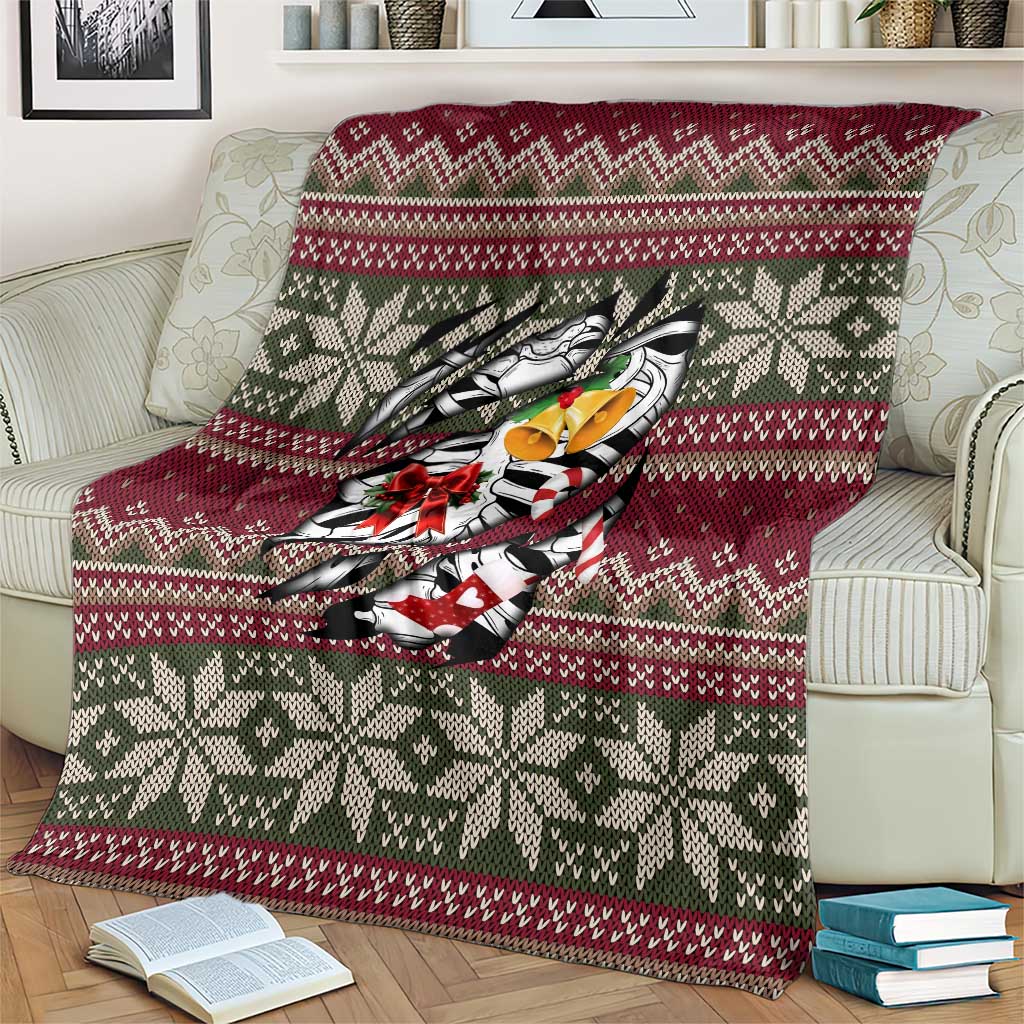 Skeleton Candy Cane Christmas Blanket Xmas Holiday Patterns - Wonder Print Shop