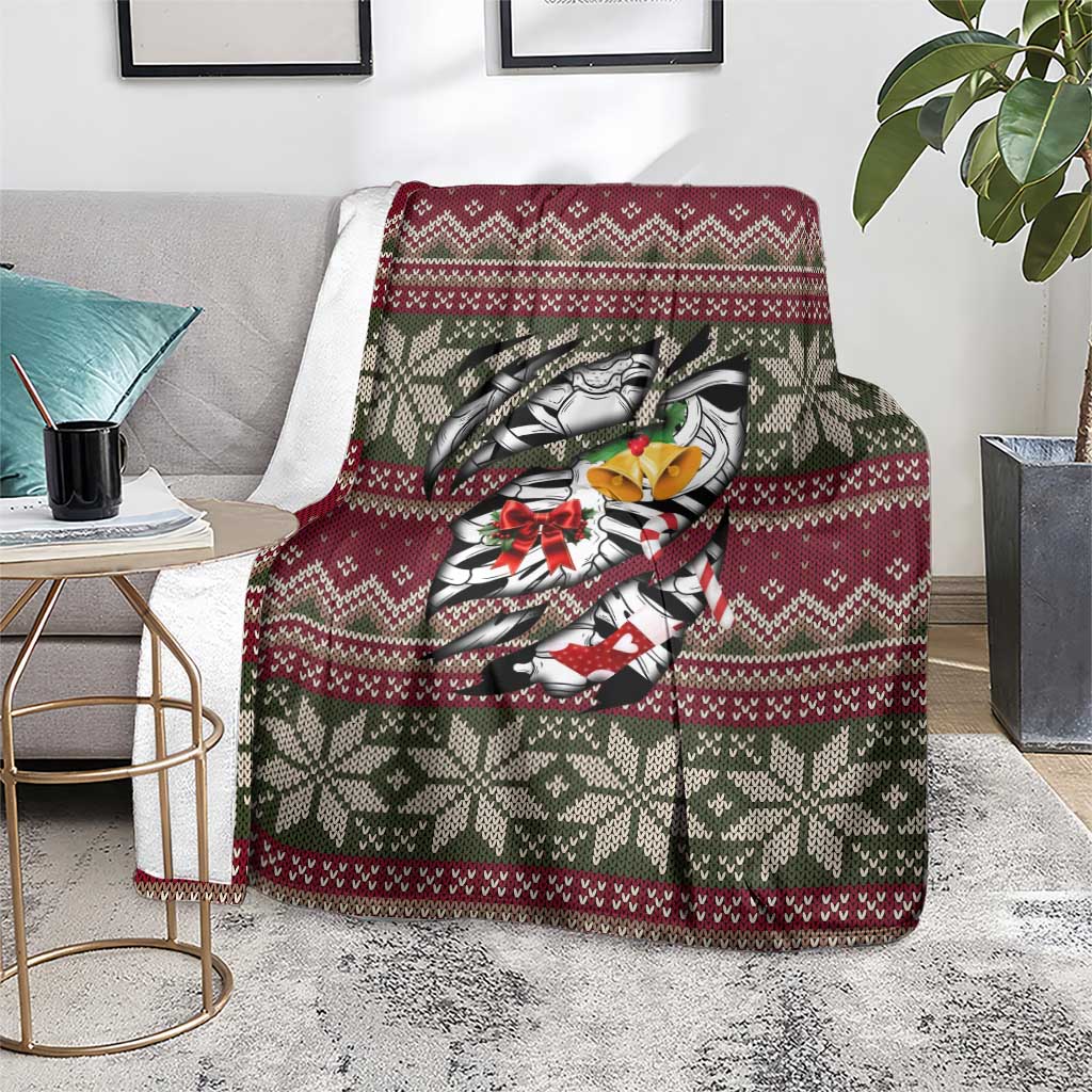 Skeleton Candy Cane Christmas Blanket Xmas Holiday Patterns - Wonder Print Shop
