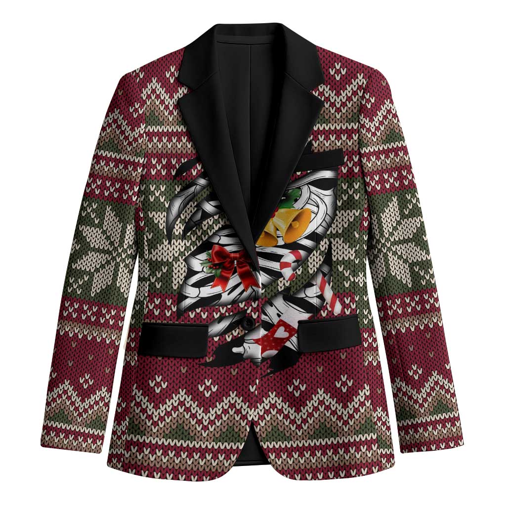 Skeleton Candy Cane Christmas Blazer Xmas Holiday Patterns - Wonder Print Shop