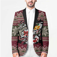 Skeleton Candy Cane Christmas Blazer Xmas Holiday Patterns - Wonder Print Shop