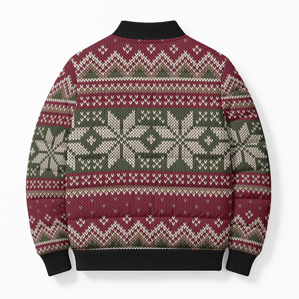 Skeleton Candy Cane Christmas Bomber Puffer Jacket Xmas Holiday Patterns - Wonder Print Shop