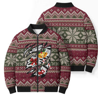 Skeleton Candy Cane Christmas Bomber Puffer Jacket Xmas Holiday Patterns - Wonder Print Shop