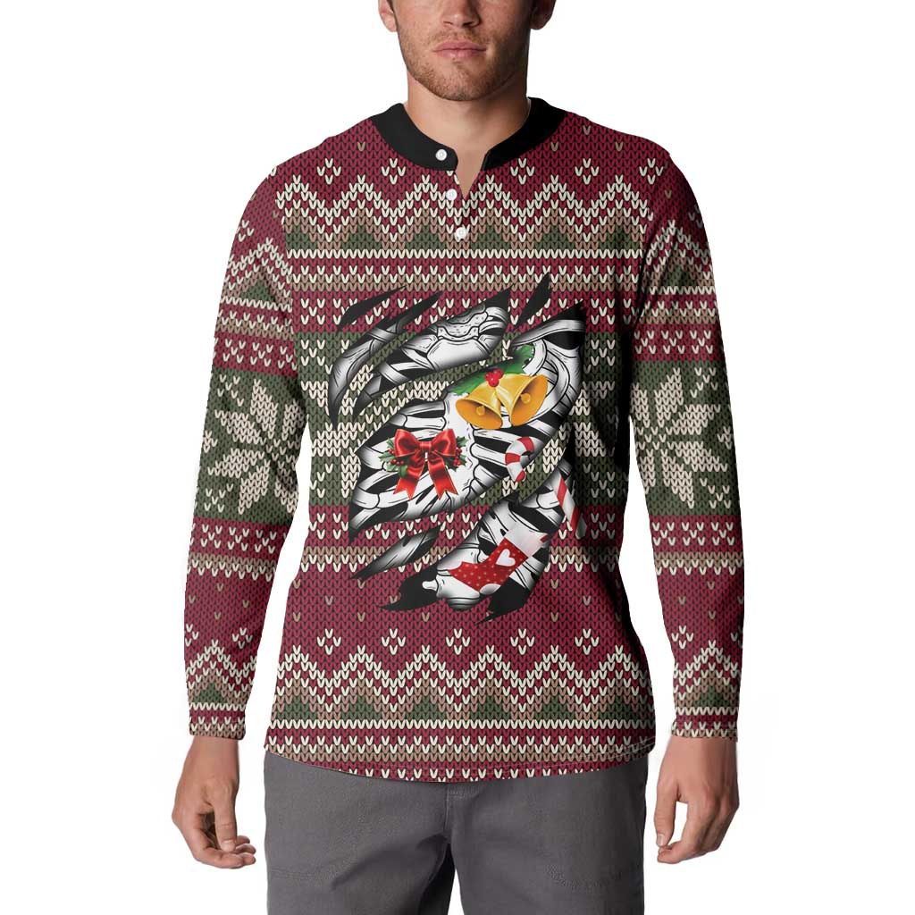 Skeleton Candy Cane Christmas Button Sweatshirt Xmas Holiday Patterns - Wonder Print Shop