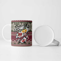 Skeleton Candy Cane Christmas Ceramic Mug Xmas Holiday Patterns - Wonder Print Shop