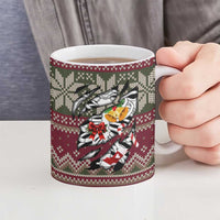 Skeleton Candy Cane Christmas Ceramic Mug Xmas Holiday Patterns - Wonder Print Shop