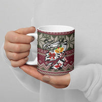 Skeleton Candy Cane Christmas Ceramic Mug Xmas Holiday Patterns - Wonder Print Shop