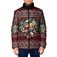 Skeleton Candy Cane Christmas Padded Jacket Xmas Holiday Patterns - Wonder Print Shop