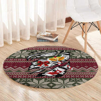 Skeleton Candy Cane Christmas Round Carpet Xmas Holiday Patterns - Wonder Print Shop