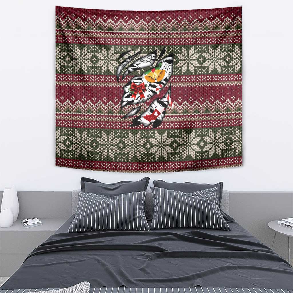 Skeleton Candy Cane Christmas Tapestry Xmas Holiday Patterns - Wonder Print Shop