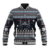 Skeleton Merry Creepmas Christmas Baseball Jacket Xmas Holiday Patterns - Wonder Print Shop